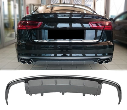 Rear Bumper Diffuser S6 Design for Audi A6 4G Facelift Sedan  Avant (2015–2018)