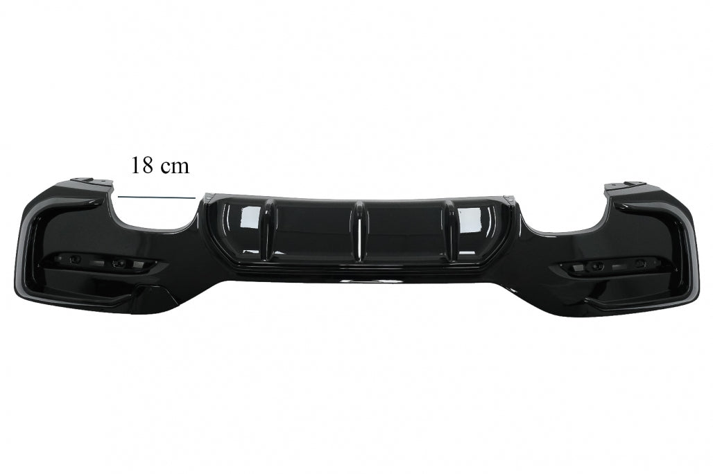 Rear Bumper Diffuser Twin Double Outlet M Sport Design Piano Black for BMW 1 Series F20 F21 LCI Hatchback (2015–2019)