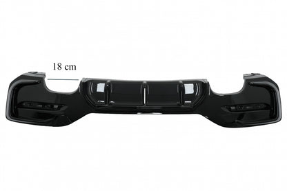 Rear Bumper Diffuser Twin Double Outlet M Sport Design Piano Black for BMW 1 Series F20 F21 LCI Hatchback (2015–2019)