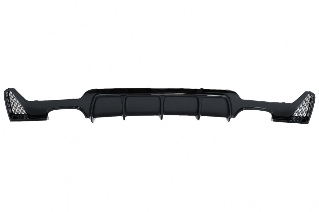 Rear Bumper Diffuser Twin Double Outlet Piano Black for BMW 4 Series F32 F33 F36 (2013–2019) M Design