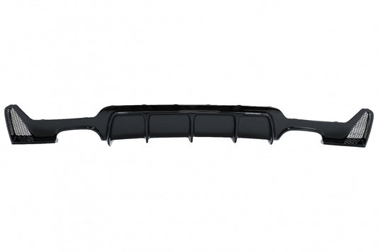 Rear Bumper Diffuser Twin Double Outlet Piano Black for BMW 4 Series F32 F33 F36 (2013–2019) M Design