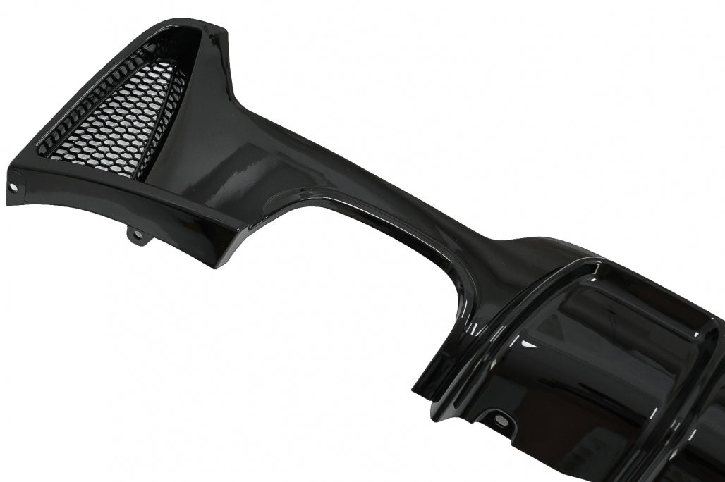 Rear Bumper Diffuser Twin Double Outlet Piano Black for BMW 4 Series F32 F33 F36 (2013–2019) M Design