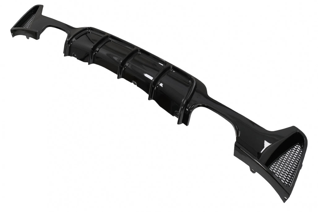 Rear Bumper Diffuser Twin Double Outlet Piano Black for BMW 4 Series F32 F33 F36 (2013–2019) M Design