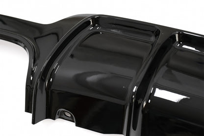 Rear Bumper Diffuser Twin Double Outlet Piano Black for BMW 4 Series F32 F33 F36 (2013–2019) M Design