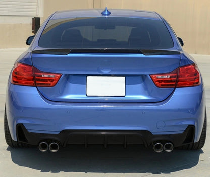 Rear Bumper Diffuser Twin Double Outlet Piano Black for BMW 4 Series F32 F33 F36 (2013–2019) M Design
