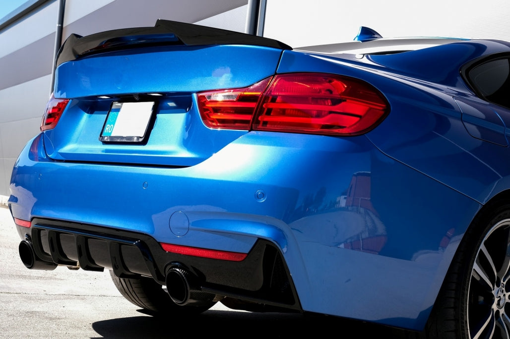 Rear Bumper Diffuser Twin Single Outlet Piano Black for BMW 4 Series F32 F33 F36 (2013–2019) M Design