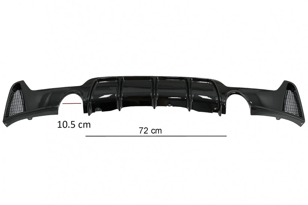 Rear Bumper Diffuser Twin Single Outlet Piano Black for BMW 4 Series F32 F33 F36 (2013–2019) M Design