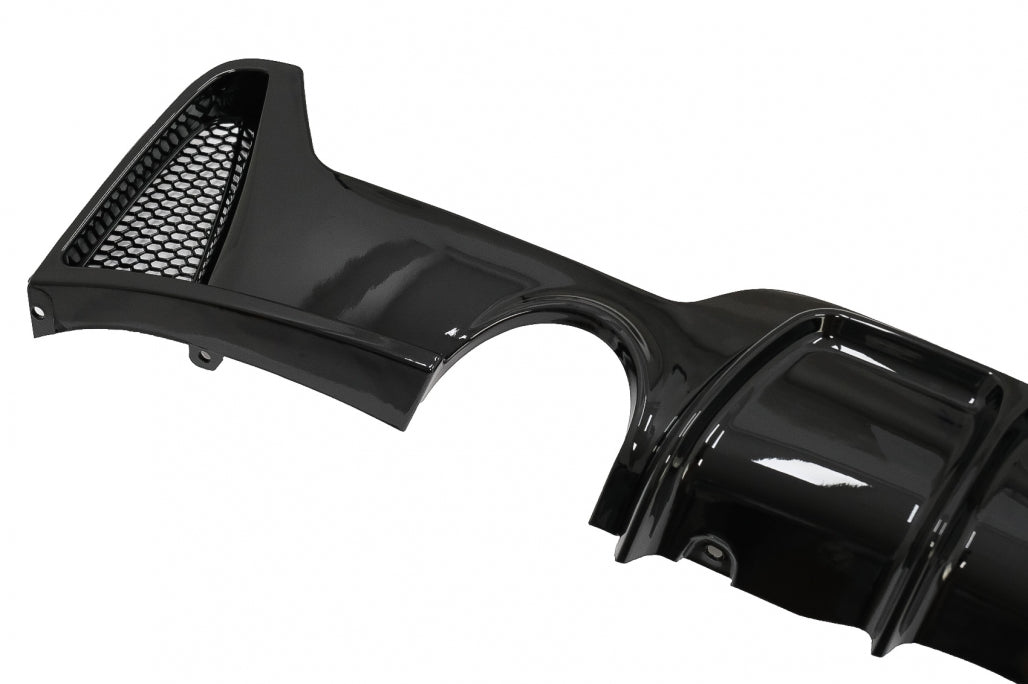 Rear Bumper Diffuser Twin Single Outlet Piano Black for BMW 4 Series F32 F33 F36 (2013–2019) M Design