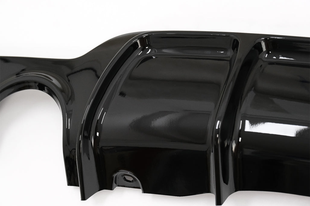 Rear Bumper Diffuser Twin Single Outlet Piano Black for BMW 4 Series F32 F33 F36 (2013–2019) M Design
