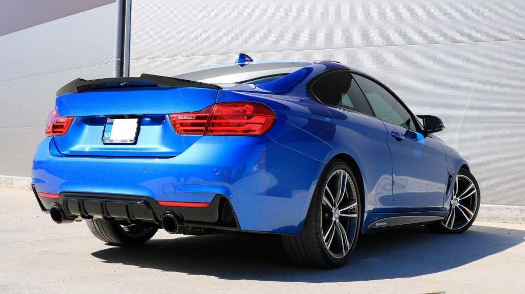 Rear Bumper Diffuser Twin Single Outlet Piano Black for BMW 4 Series F32 F33 F36 (2013–2019) M Design