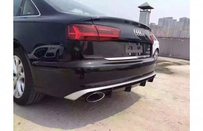 Rear Bumper Diffuser & Exhaust Tips RS6 Design for Audi A6 4G C7 Facelift (2015–2018)