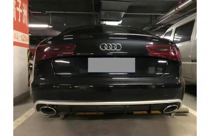 Rear Bumper Diffuser & Exhaust Tips RS6 Design for Audi A6 4G C7 Facelift (2015–2018)