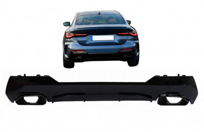 Rear Bumper Diffuser with Black Exhaust Tips M440i Design for BMW 4 Series G22 G23 (2020–Up)
