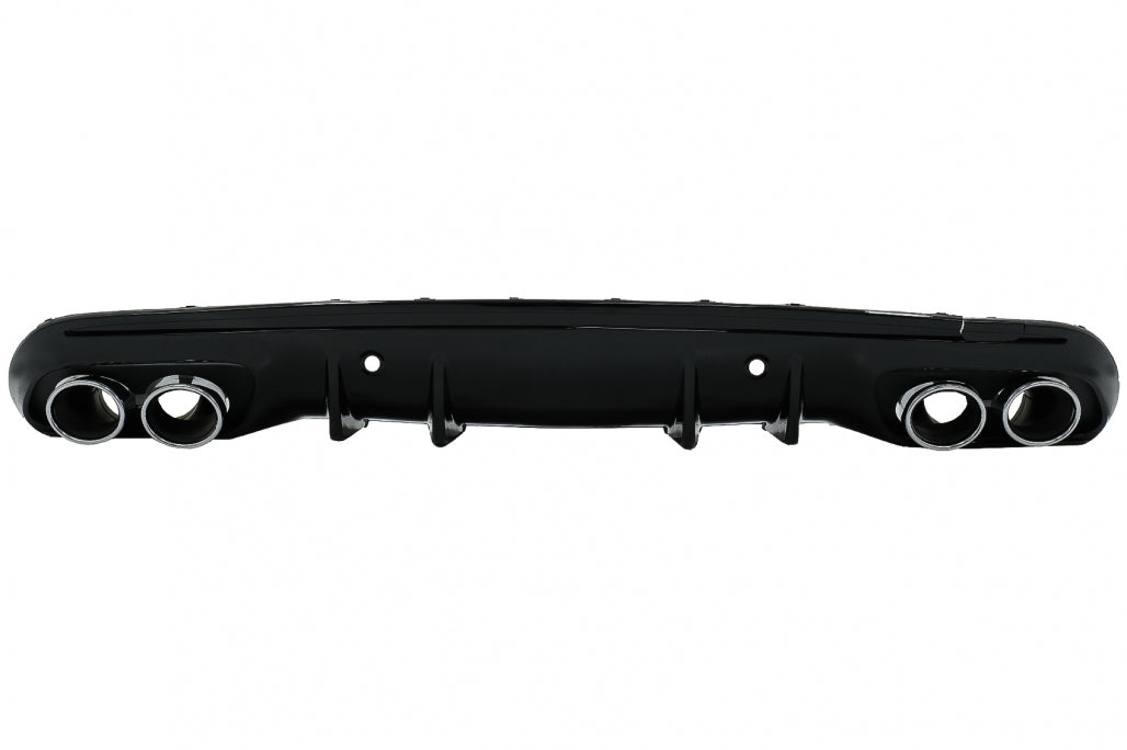 Rear Bumper Diffuser with Chrome Exhaust Tips C43 Design for Mercedes C-Class W205 S205 AMG Line (2014–2020)