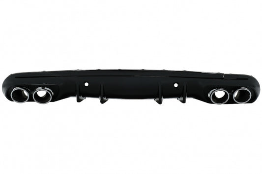 Rear Bumper Diffuser with Chrome Exhaust Tips C43 Design for Mercedes C-Class W205 S205 AMG Line (2014–2020)