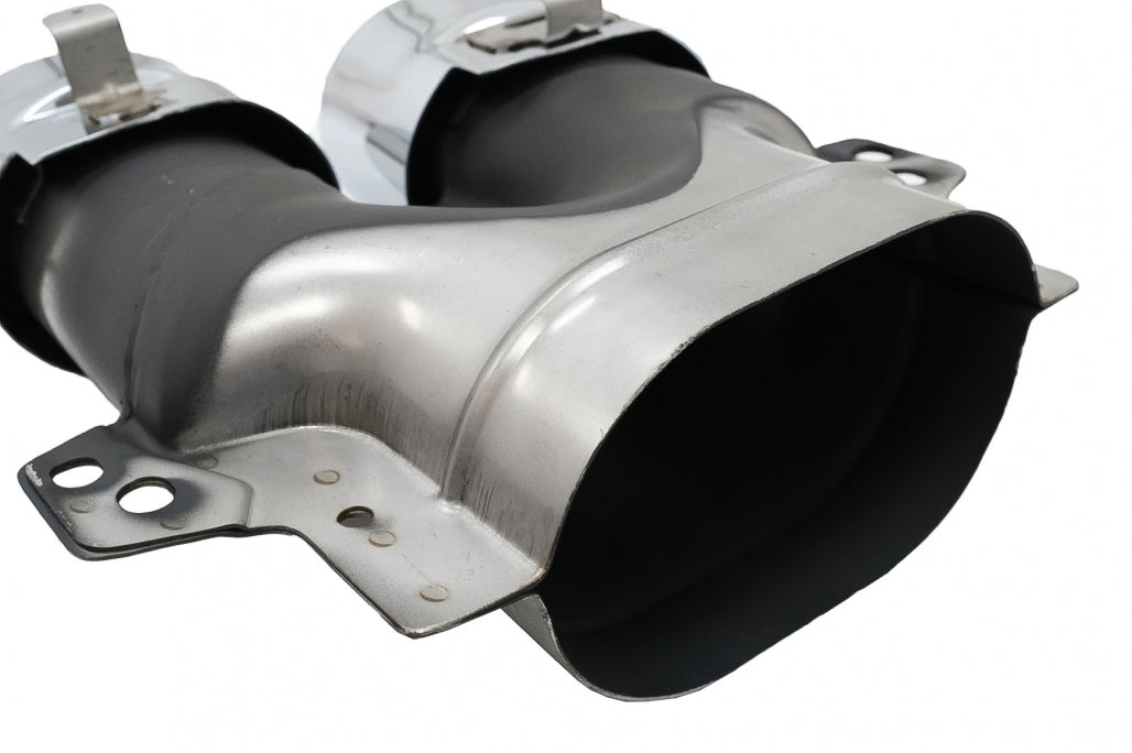 Rear Bumper Diffuser with Chrome Exhaust Tips C43 Design for Mercedes C-Class W205 S205 AMG Line (2014–2020)