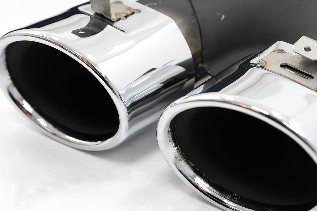 Rear Bumper Diffuser with Chrome Exhaust Tips C43 Design for Mercedes C-Class W205 S205 AMG Line (2014–2020)