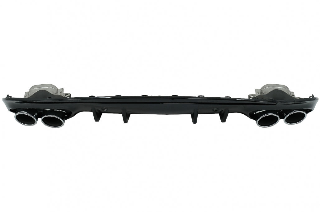 Rear Bumper Diffuser with Chrome Exhaust Tips C43 Design for Mercedes C-Class W205 S205 AMG Line (2014–2020)