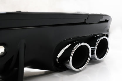 Rear Bumper Diffuser with Chrome Exhaust Tips C43 Design for Mercedes C-Class W205 S205 AMG Line (2014–2020)