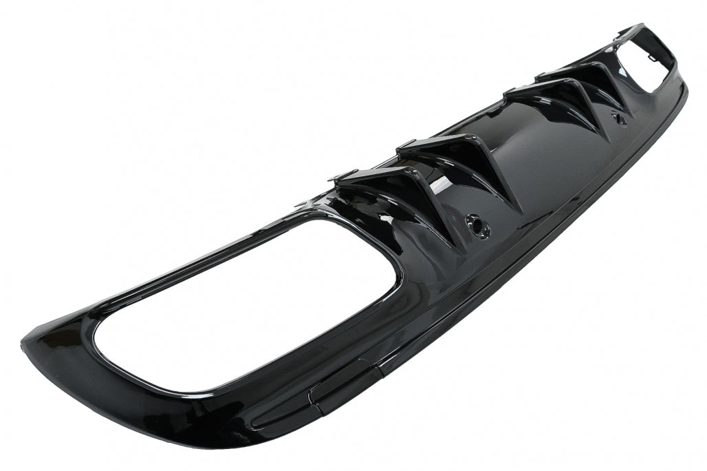 Rear Bumper Diffuser with Chrome Exhaust Tips C43 Design for Mercedes C-Class W205 S205 AMG Line (2014–2020)