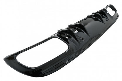 Rear Bumper Diffuser with Chrome Exhaust Tips C43 Design for Mercedes C-Class W205 S205 AMG Line (2014–2020)