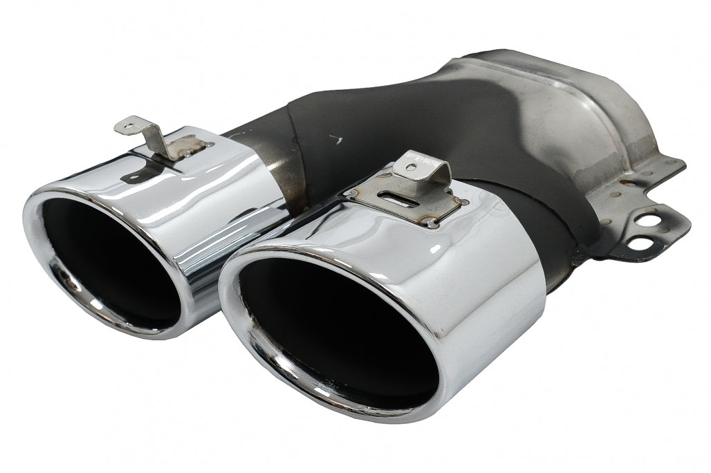 Rear Bumper Diffuser with Chrome Exhaust Tips C43 Design for Mercedes C-Class W205 S205 AMG Line (2014–2020)