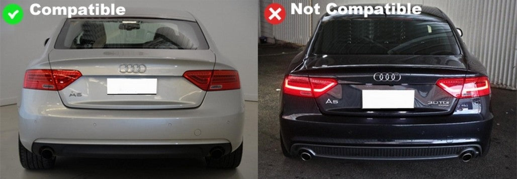 Rear Bumper Diffuser with Exhaust Muffler Tips S5 Design for Audi A5 8T Sportback Facelift (2012–2015)