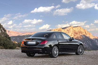 Rear Bumper Diffuser with Exhaust Tips C43 Night Package Design for Mercedes C-Class W205 S205 AMG Line (2014–2020)
