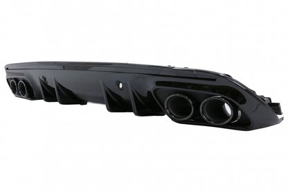 Rear Bumper Diffuser with Exhaust Tips C43 Night Package Design for Mercedes C-Class W205 S205 AMG Line (2014–2020)