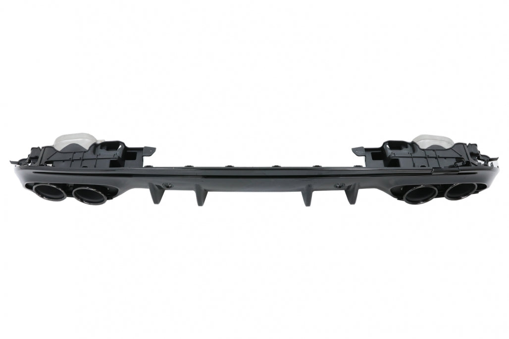 Rear Bumper Diffuser with Exhaust Tips C43 Night Package Design for Mercedes C-Class W205 S205 AMG Line (2014–2020)