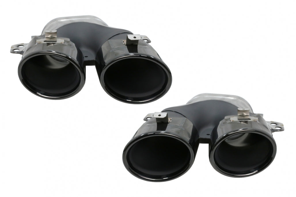 Rear Bumper Diffuser with Exhaust Tips C43 Night Package Design for Mercedes C-Class W205 S205 AMG Line (2014–2020)