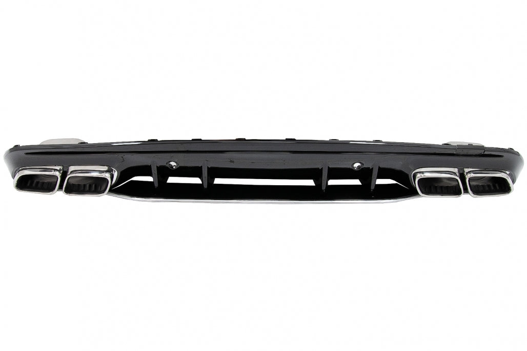 Rear Bumper Diffuser with Exhaust Tips C63S Design for Mercedes C-Class W205 S205 AMG Line (2014–2020)