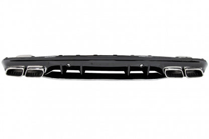 Rear Bumper Diffuser with Exhaust Tips C63S Design for Mercedes C-Class W205 S205 AMG Line (2014–2020)