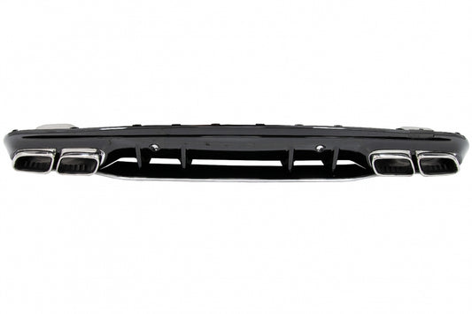 Rear Bumper Diffuser with Exhaust Tips C63S Design for Mercedes C-Class W205 S205 AMG Line (2014–2020)