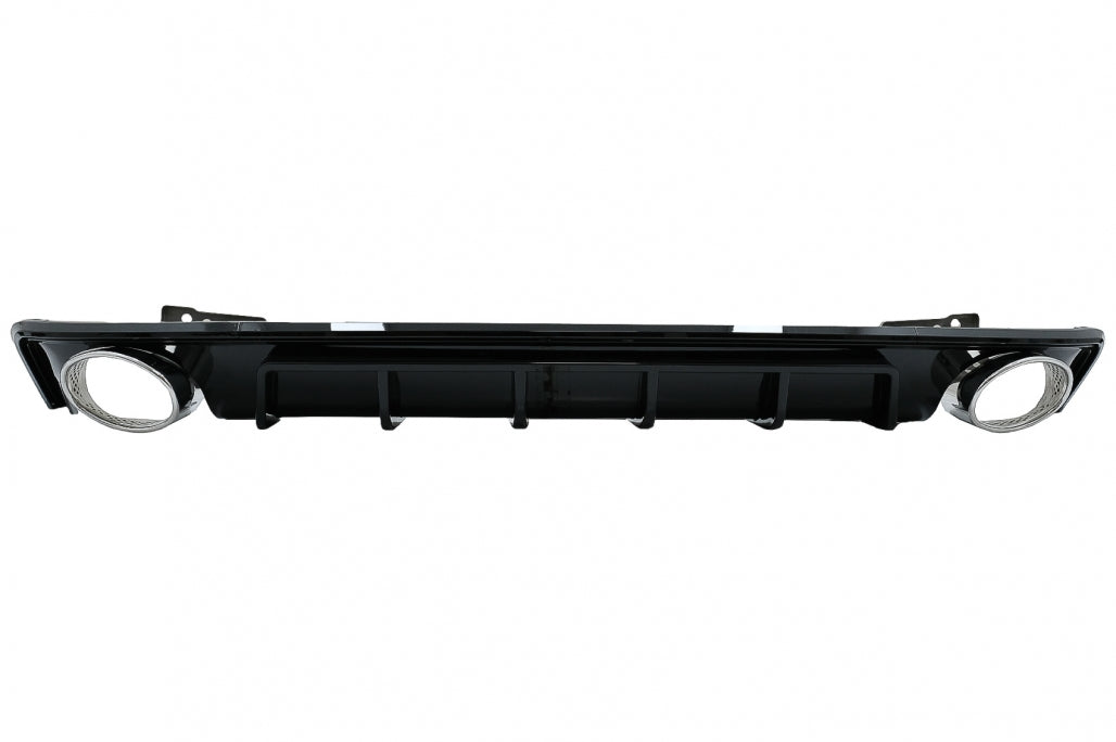Rear Bumper Diffuser with Exhaust Tips RS6 Design Piano Black for Audi A6 C8 4K (2018–Up)