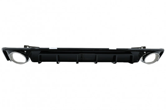 Rear Bumper Diffuser with Exhaust Tips RS6 Design Piano Black for Audi A6 C8 4K (2018–Up)