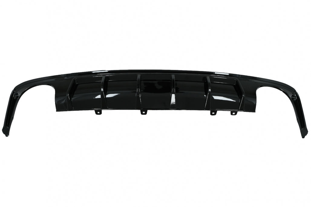 Rear Bumper Diffuser with Exhaust Tips RS6 Design Piano Black for Audi A6 C8 4K (2018–Up)
