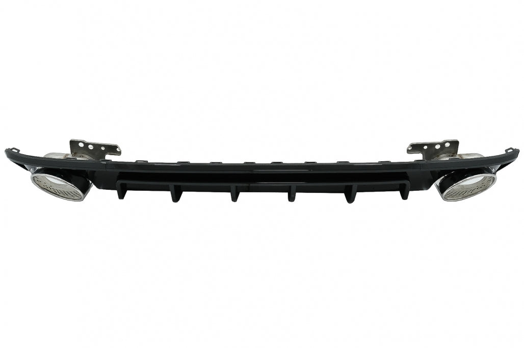 Rear Bumper Diffuser with Exhaust Tips RS6 Design Piano Black for Audi A6 C8 4K (2018–Up)