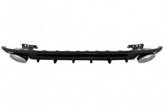 Rear Bumper Diffuser with Exhaust Tips RS6 Design Piano Black for Audi A6 C8 4K (2018–Up)