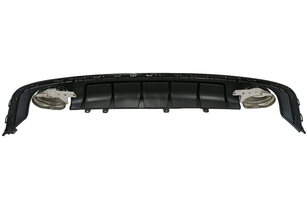 Rear Bumper Diffuser with Exhaust Tips RS6 Design Piano Black for Audi A6 C8 4K (2018–Up)