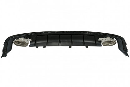 Rear Bumper Diffuser with Exhaust Tips RS6 Design Piano Black for Audi A6 C8 4K (2018–Up)