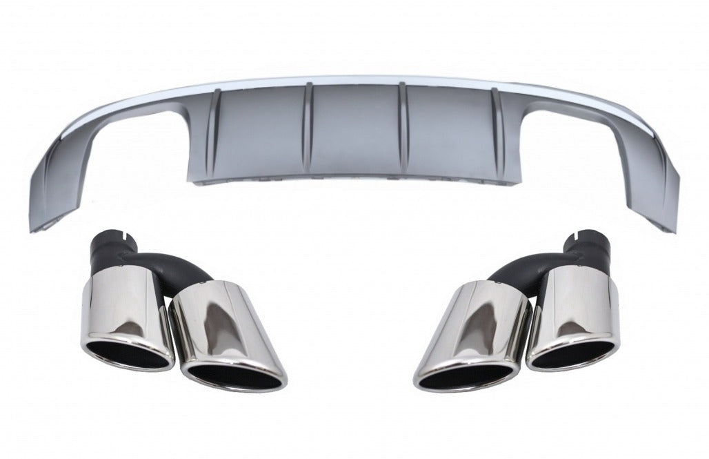 Rear Bumper Diffuser with Exhaust Tips S3 Design for Audi A3 8V Facelift S-Line Sedan & Convertible (2016–2019)