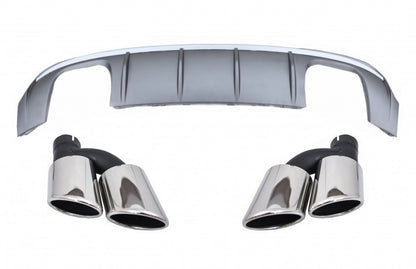 Rear Bumper Diffuser with Exhaust Tips S3 Design for Audi A3 8V Facelift S-Line Sedan & Convertible (2016–2019)
