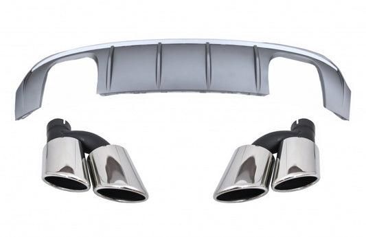 Rear Bumper Diffuser with Exhaust Tips S3 Design for Audi A3 8V Facelift S-Line Sedan & Convertible (2016–2019)