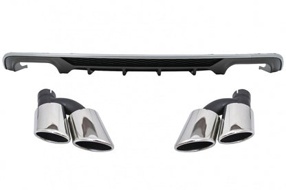 Rear Bumper Diffuser with Exhaust Tips S3 Design for Audi A3 8V Facelift Standard Sedan & Convertible (2016–2019)