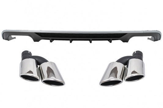 Rear Bumper Diffuser with Exhaust Tips S3 Design for Audi A3 8V Facelift Standard Sedan & Convertible (2016–2019)
