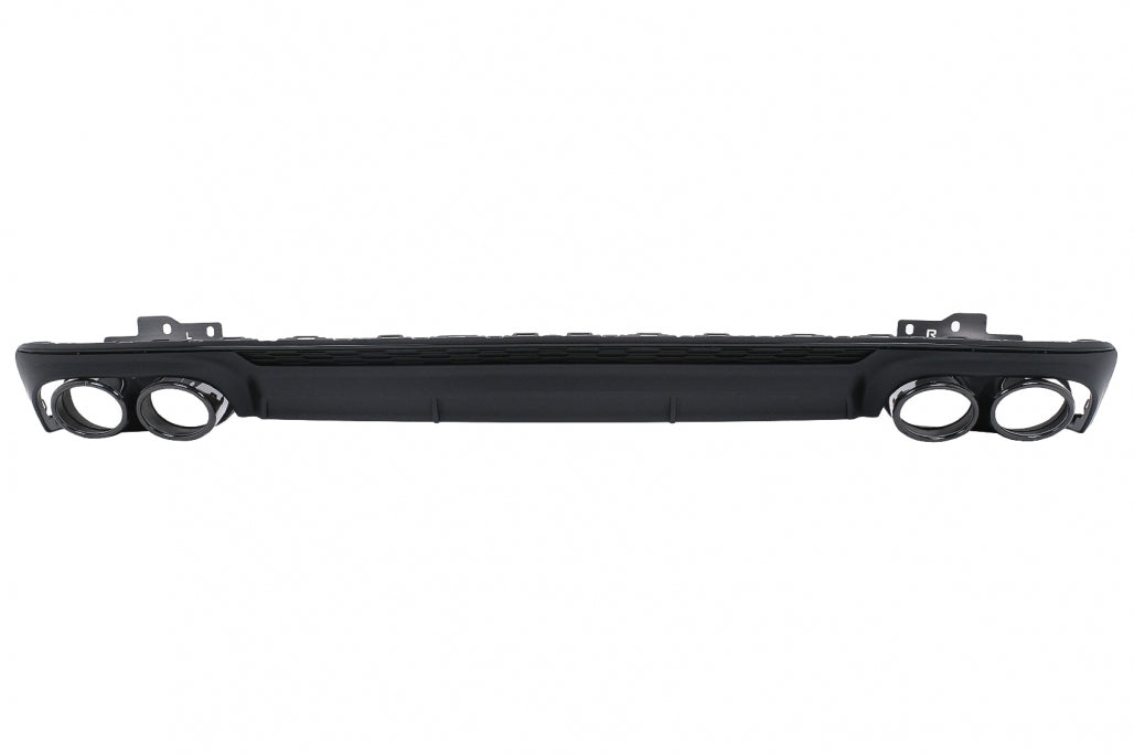 Rear Bumper Diffuser with Exhaust Tips S6 Design Black for Audi A6 C8 4K Avant  Sedan S-Line (2018–2022)