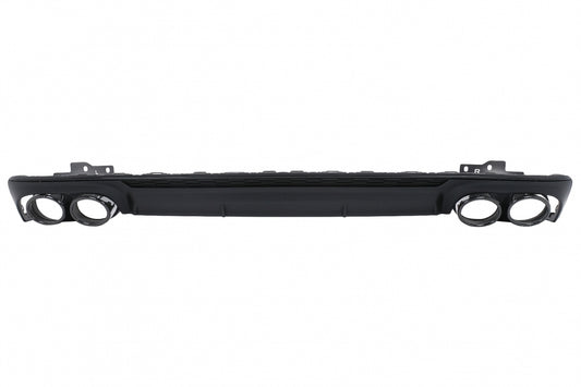 Rear Bumper Diffuser with Exhaust Tips S6 Design Black for Audi A6 C8 4K Avant  Sedan S-Line (2018–2022)