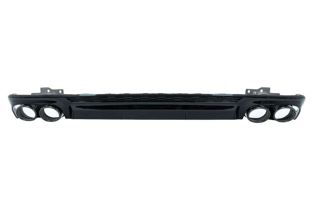 Rear Bumper Diffuser with Exhaust Tips S6 Design Piano Black for Audi A6 C8 4K (2018–Up)