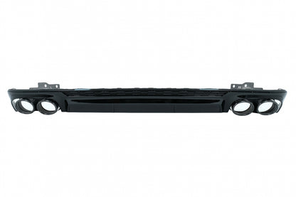 Rear Bumper Diffuser with Exhaust Tips S6 Design Piano Black for Audi A6 C8 4K (2018–Up)